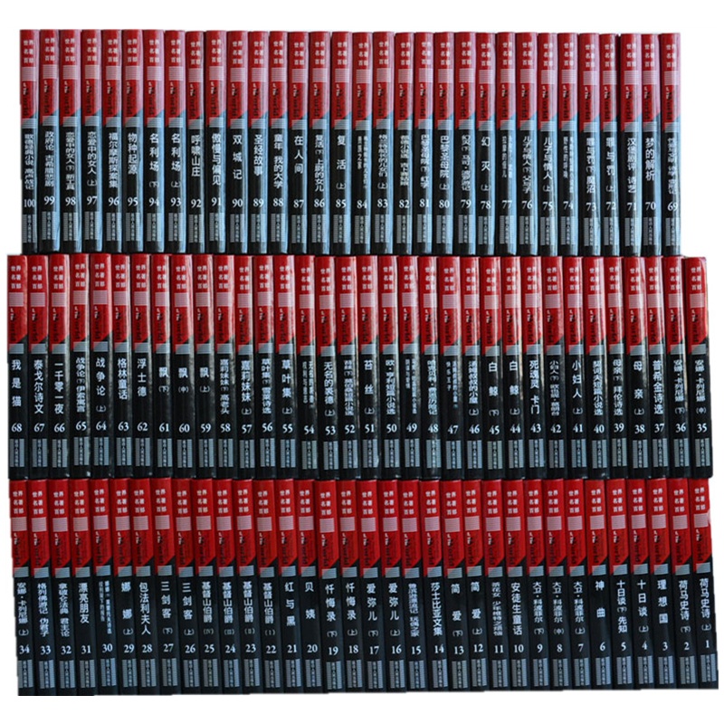 【世界文学名著百部 外国经典巨著散文小说历史莎士比亚欧?亨利 傲慢与偏见飘红黑老人与海福尔摩斯精装100部 百部世界文学名著大观图片】高清图_外观图_细节图-当当网