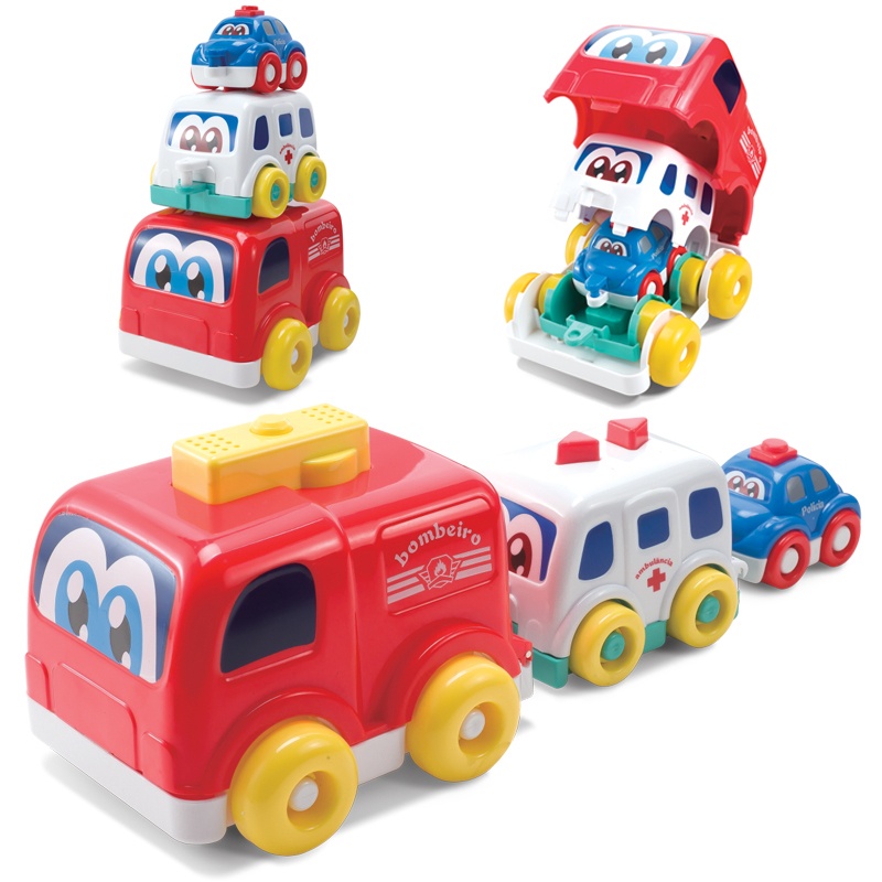 【美国怀乐(HUAILE) 儿童玩具卡通叠叠车消防