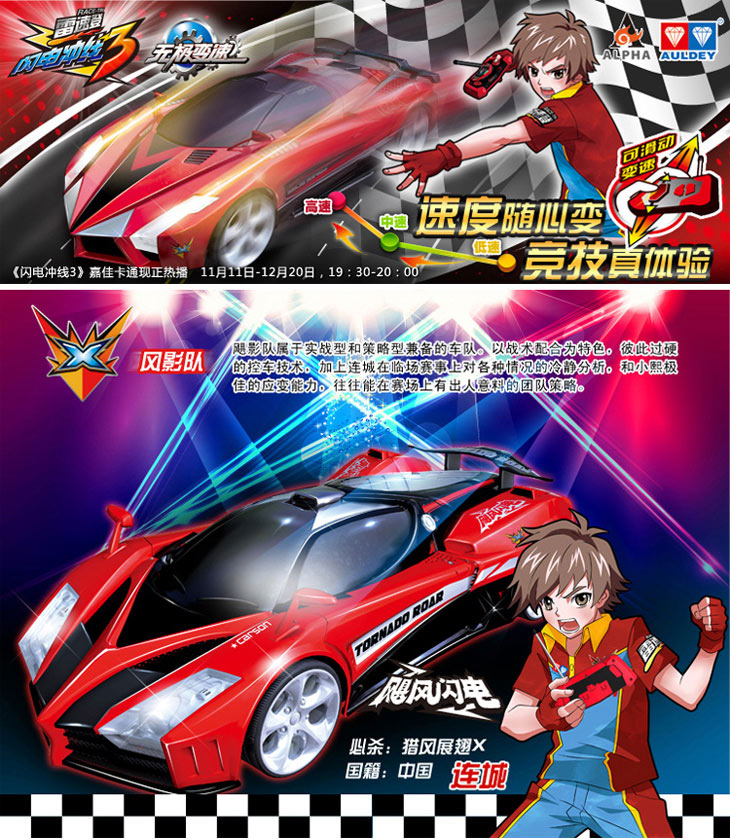 AULDEY 奥迪双钻《雷速登闪电冲线3》闪三竞技版礼盒 298200S在当当网的价格走势